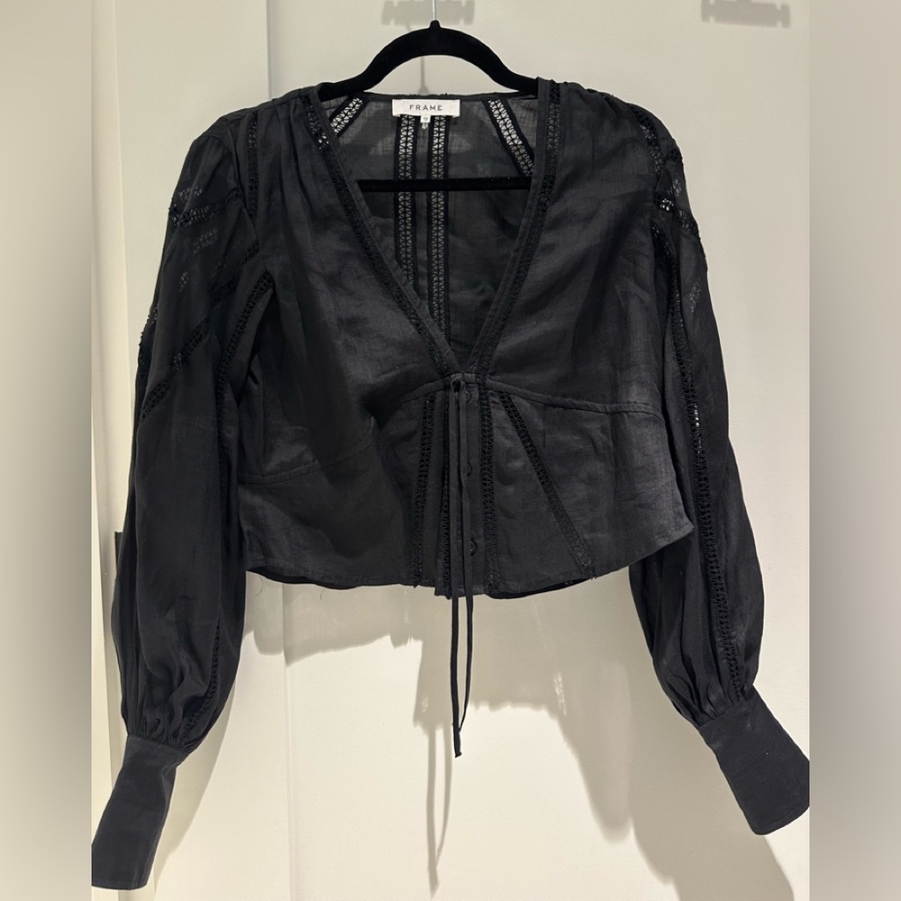Frame Black Crop Top